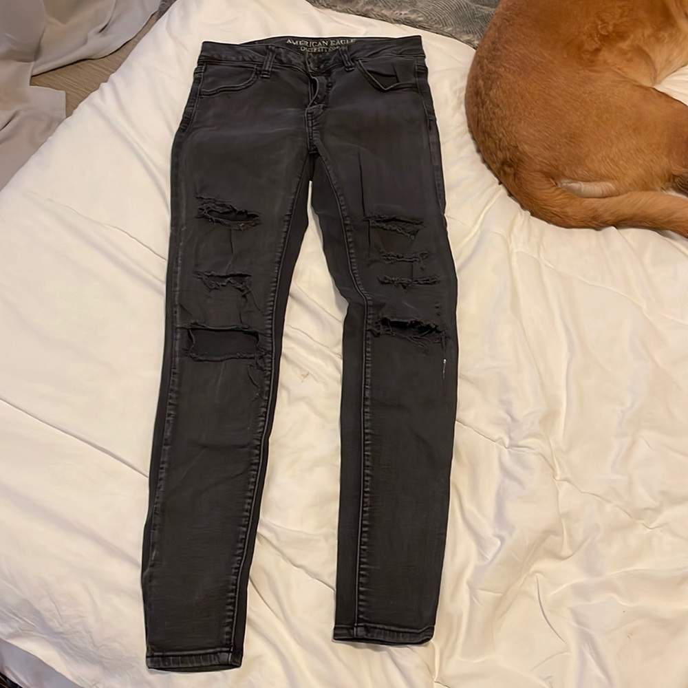 american eagle black skinny jeans